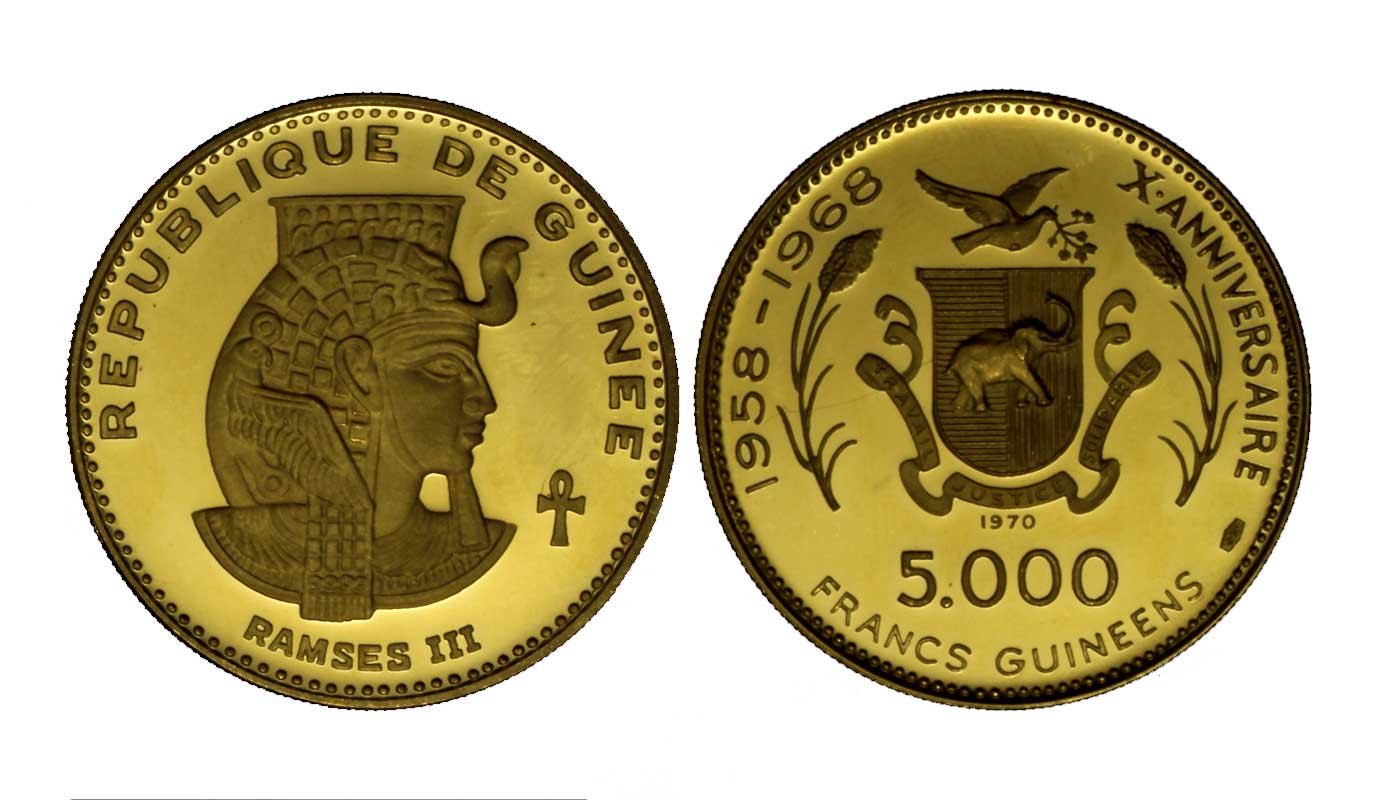 "Ramses III" - 5000 franchi gr. 20,00 in oro 900/000