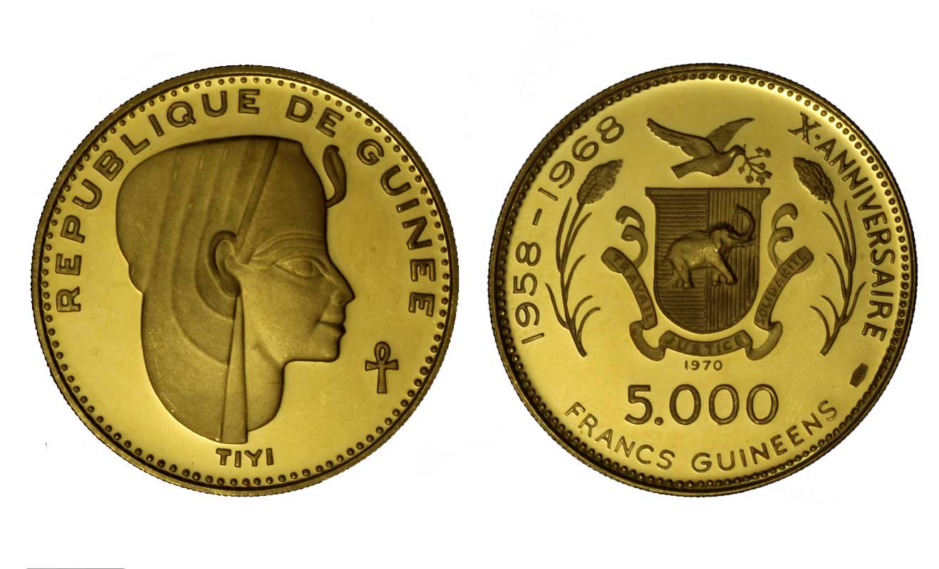 "Tiyi" - 5000 franchi gr. 20,00 in oro 900/000