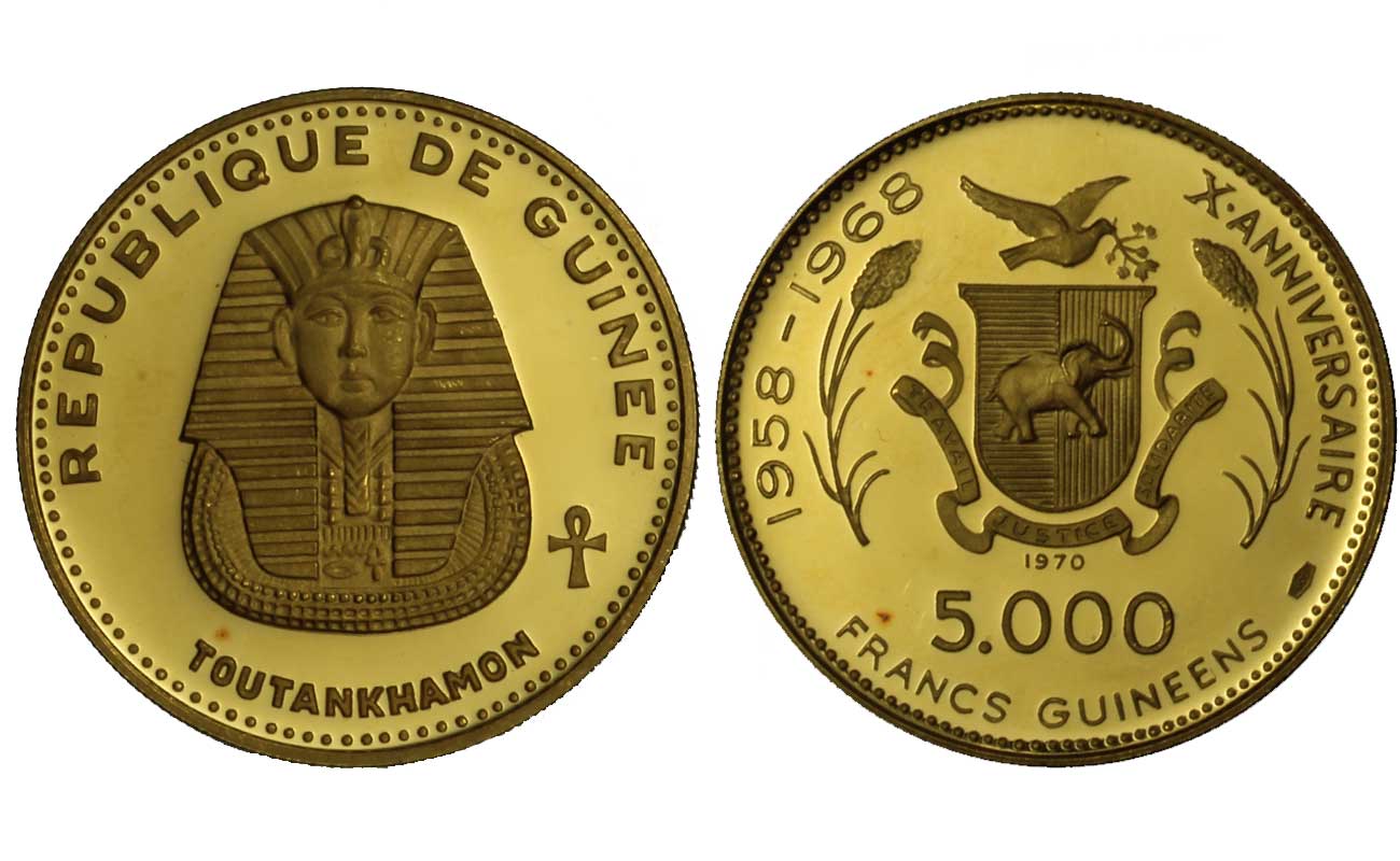 "Toutankhamon" - 5000 franchi gr. 20,00 in oro 900/000