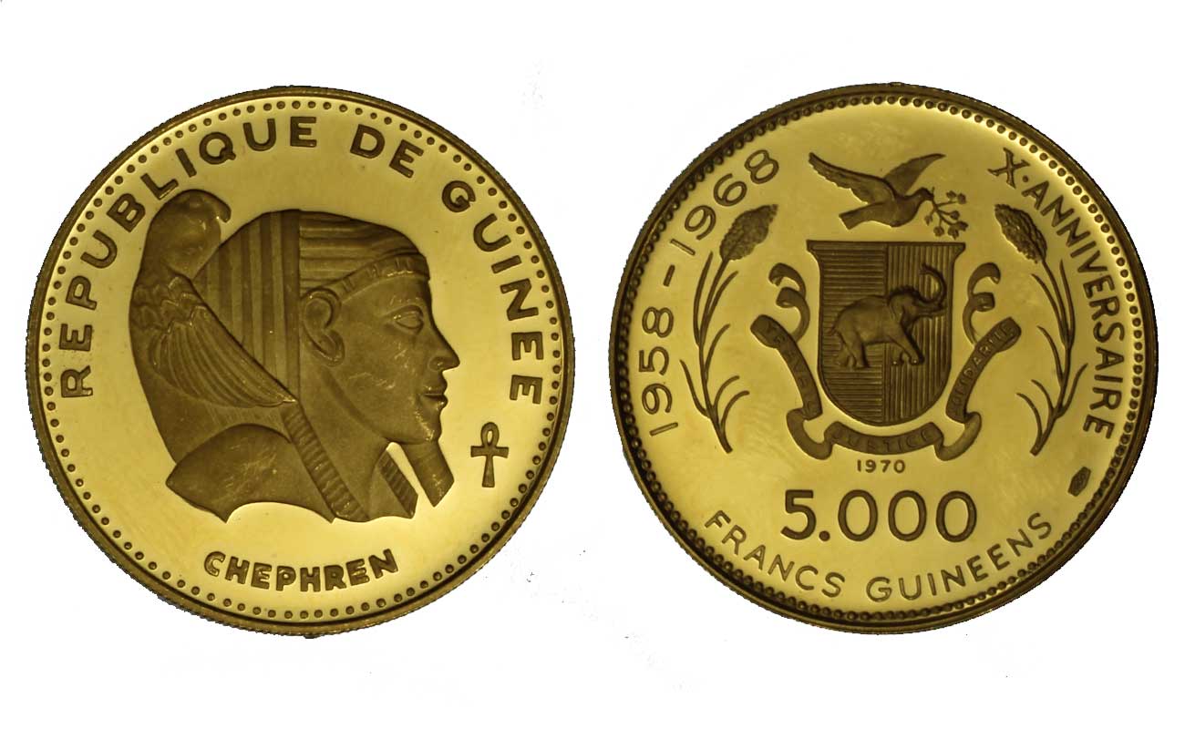 "Chephren" - 5000 franchi gr. 20,00 in oro 900/000