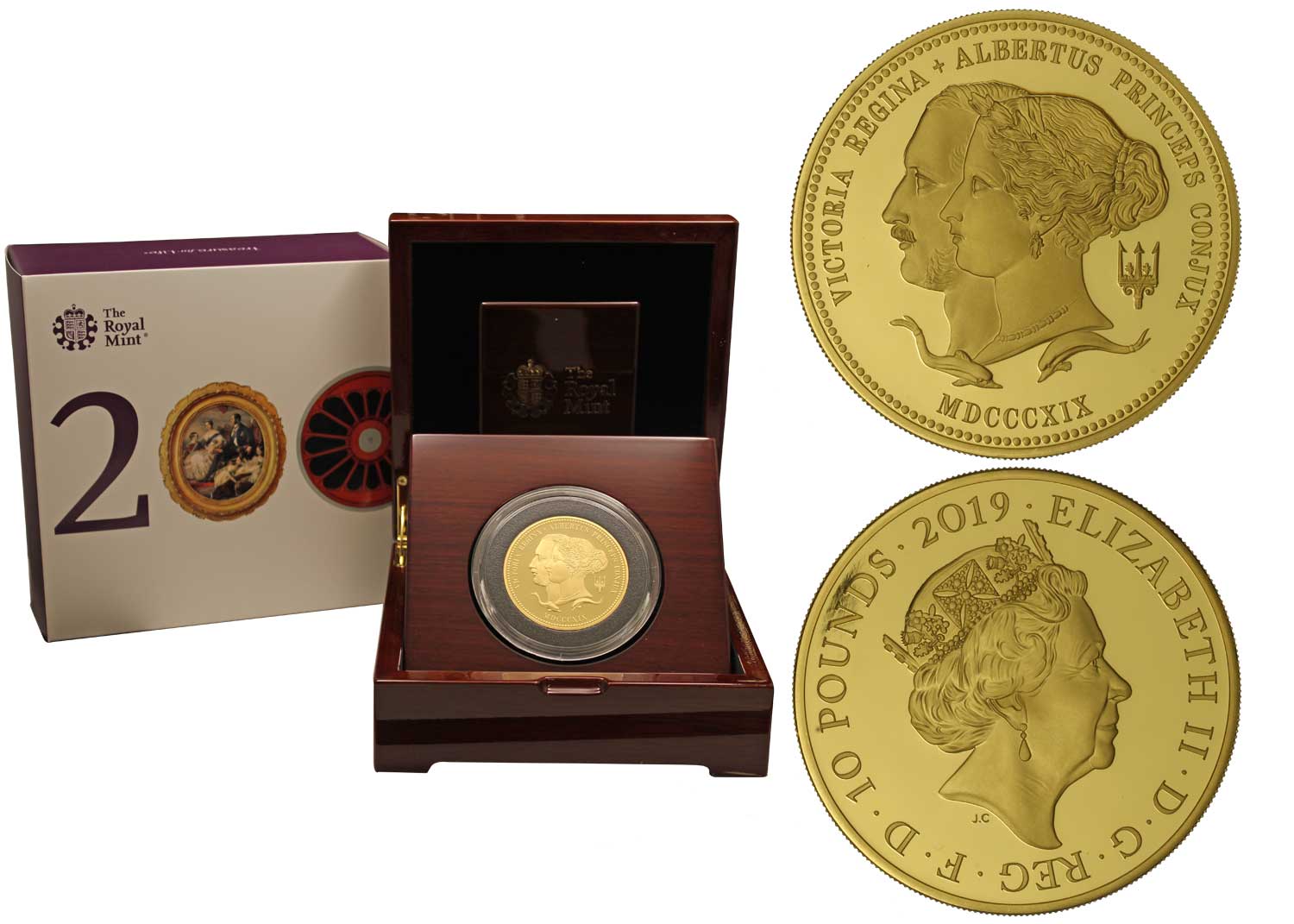 "200 Ann. della Regina Vittoria" - 10 sterline gr. 156,30 in oro 999/000 - Tiratura 70 pezzi 