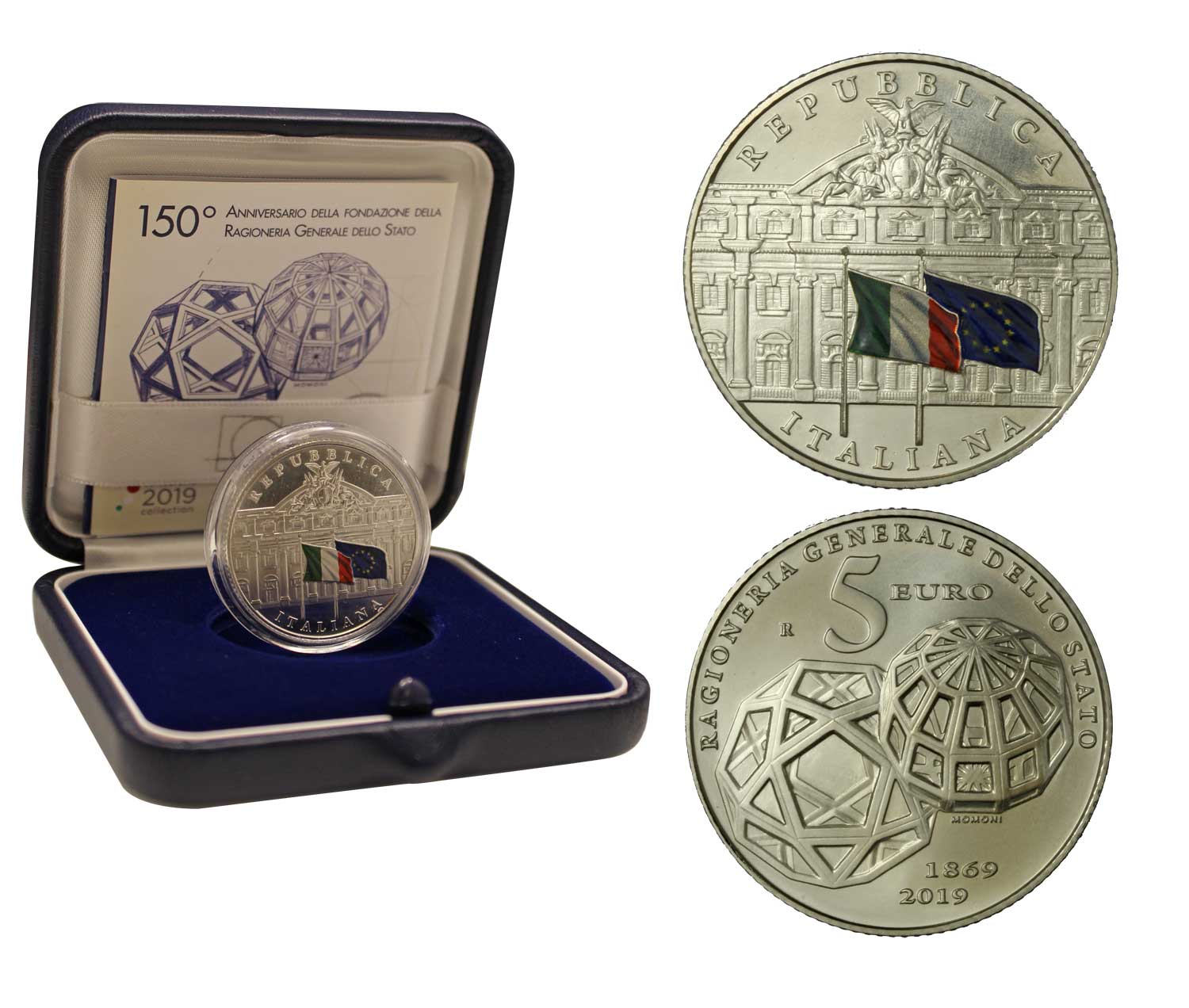 "150 anniversario della Ragioneria Generale dello Stato" - moneta da 5 euro gr. 18,00 in argento 925/