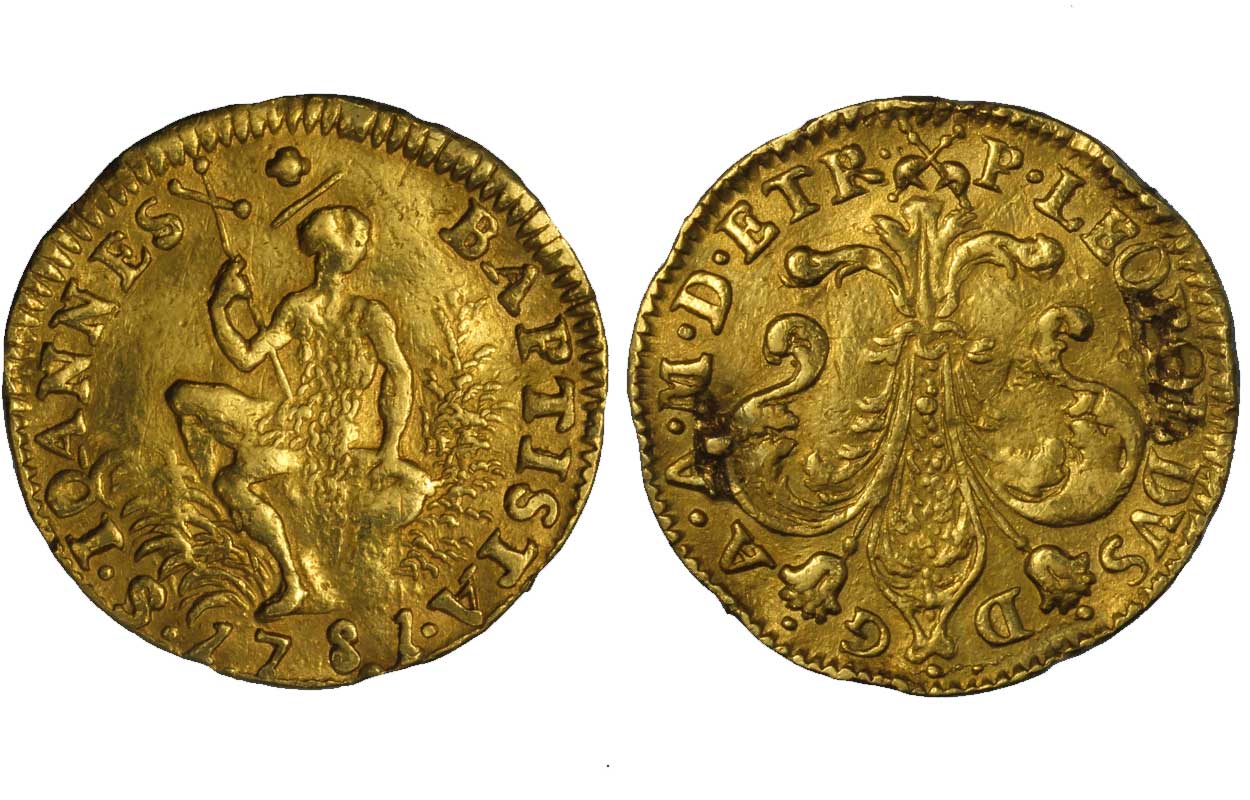 Pietro Leopoldo di Lorena - Ruspone gr. 10,40 in oro 999/000 - tracce di appiccagnolo