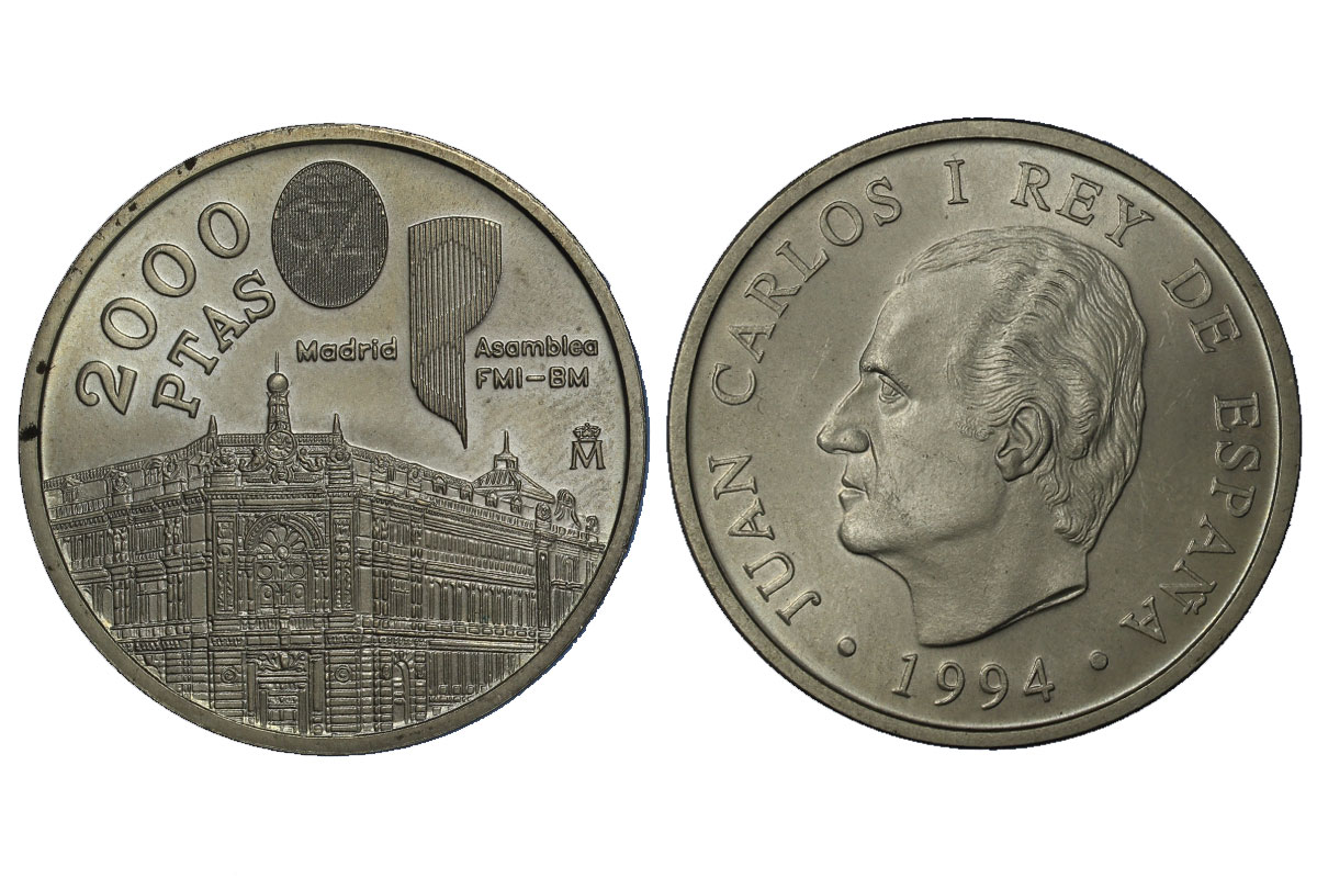 Juan Carlos I - 2000 pesetas gr. 18,15 in ag.925/000