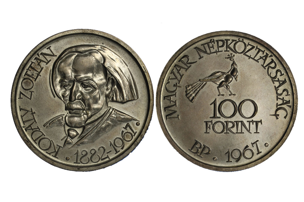 Kodaly Zoltan 100 fiorini - gr. 28,00 ag. 750/000
