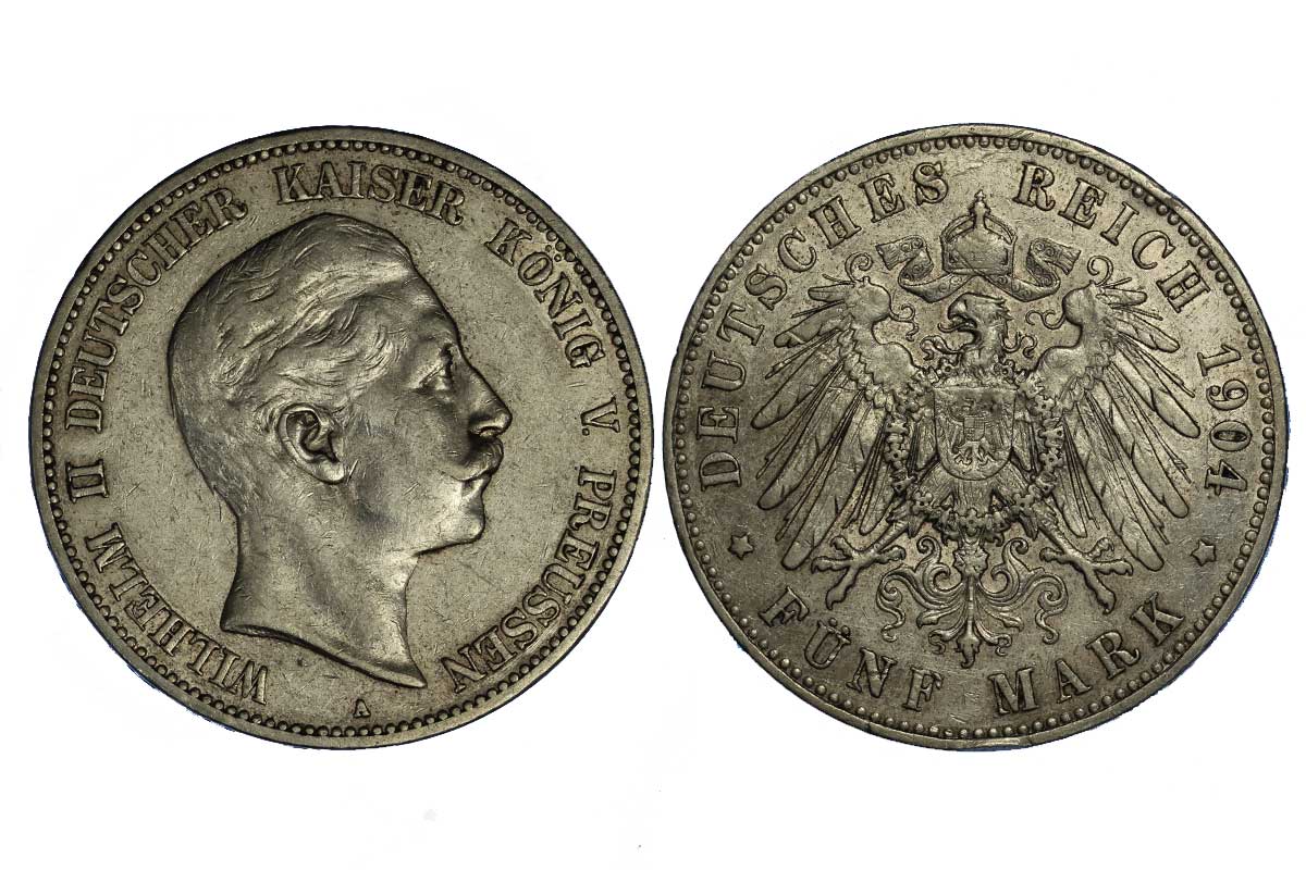 Prussia - 5 marchi gr.27,70 ag.900/000 