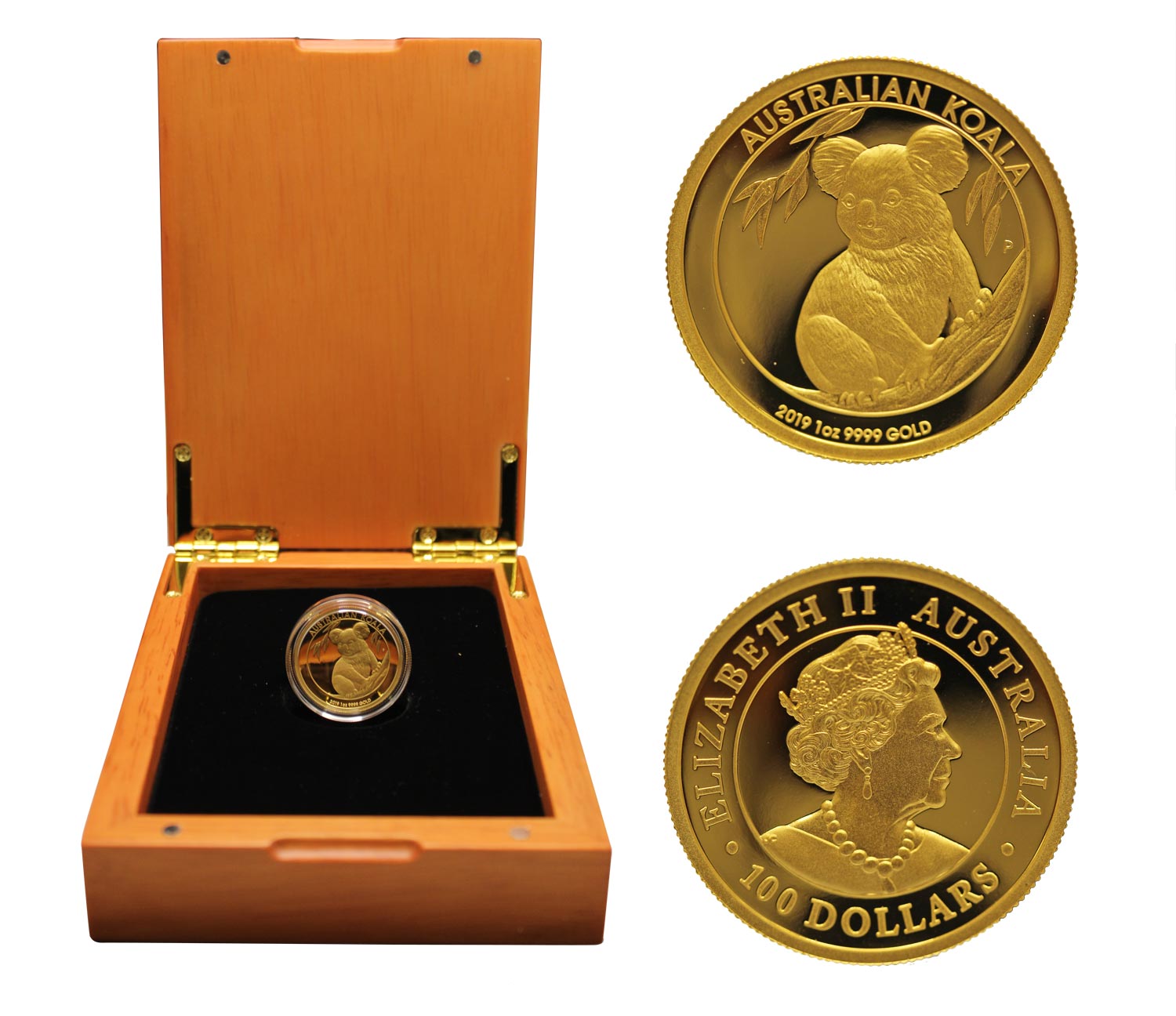 "Koala" - Moneta da 100 Dollari in altorilievo gr. 31,10 in oro 999/000 - Tiratura 500 pezzi 