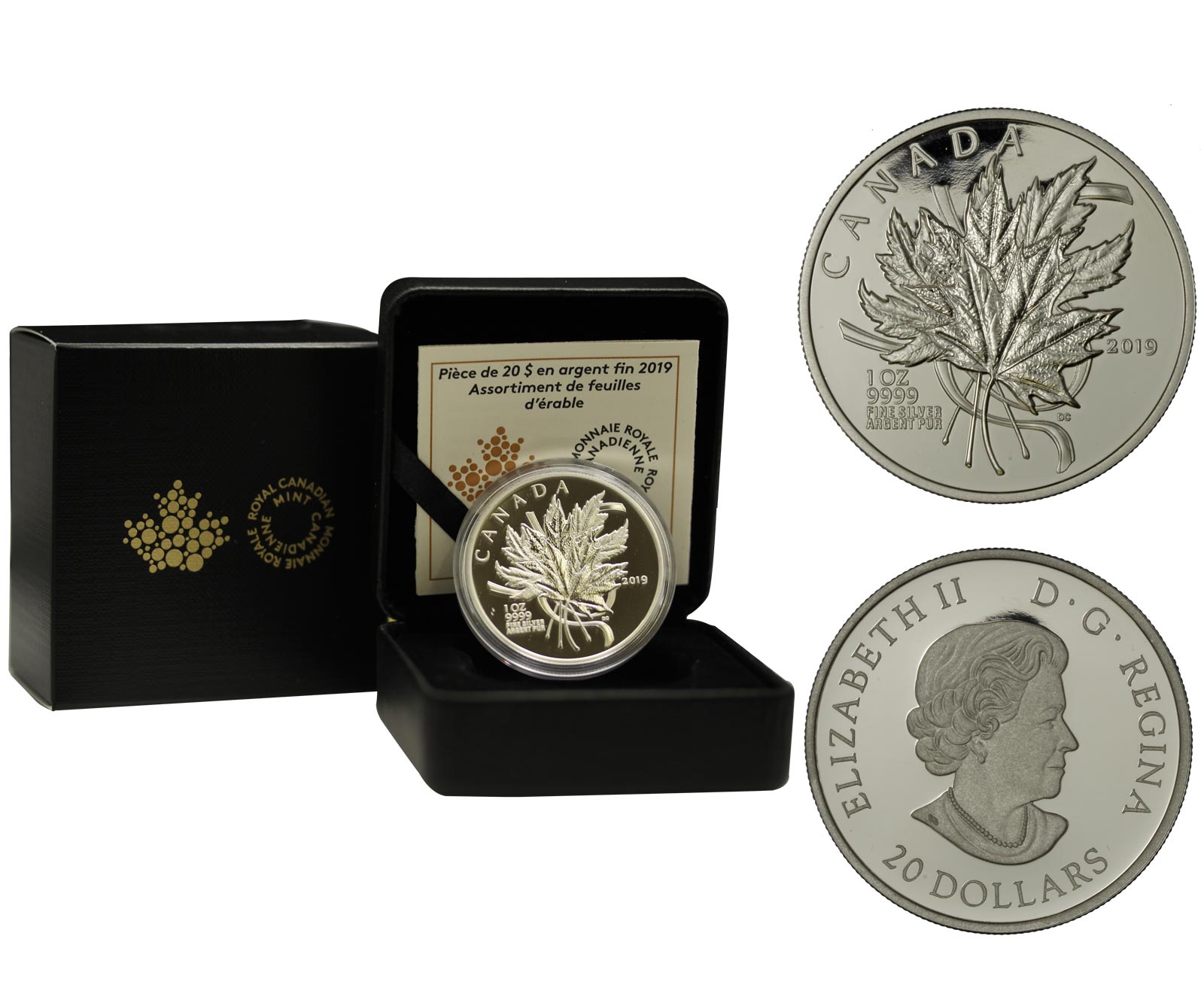 "Maple Leaf - Edizione Rivisitata" - Moneta da 20 dollari gr.31,10 in argento 999/000