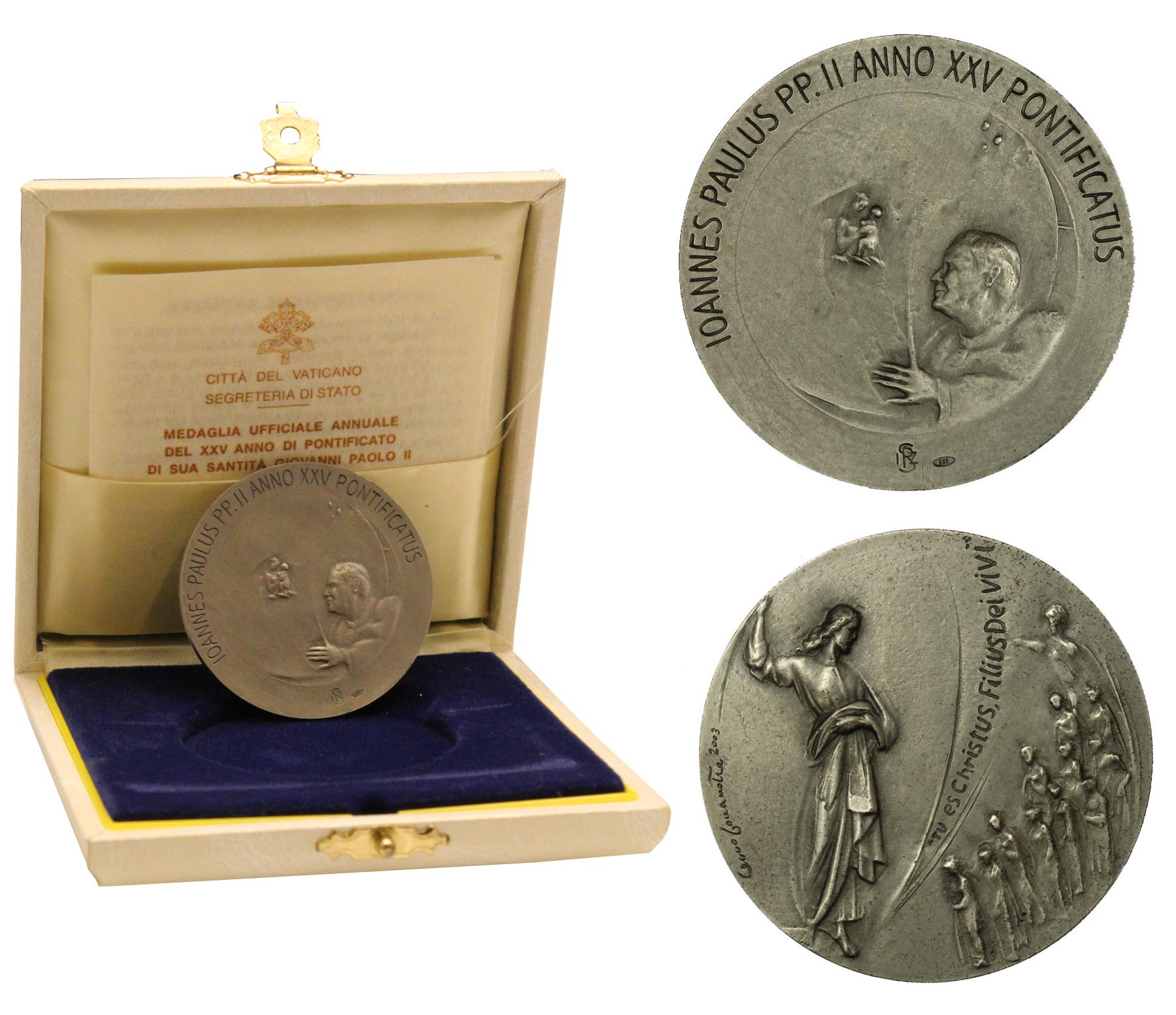 Medaglia ufficiale annuale del XXV anno di pontificato di Giovanni Paolo II