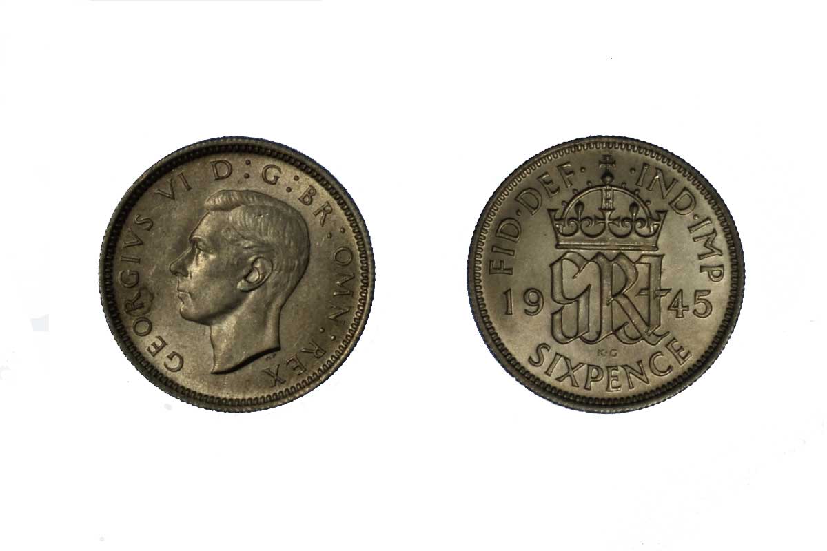 Re Giorgio VI - 6 pence gr.2,83 in ag.500/000 