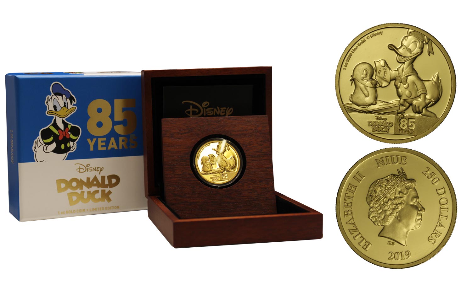 "Donald Duck" - 250 dollari gr. 31,10 in oro 999/000 - Tiratura 500 pezzi