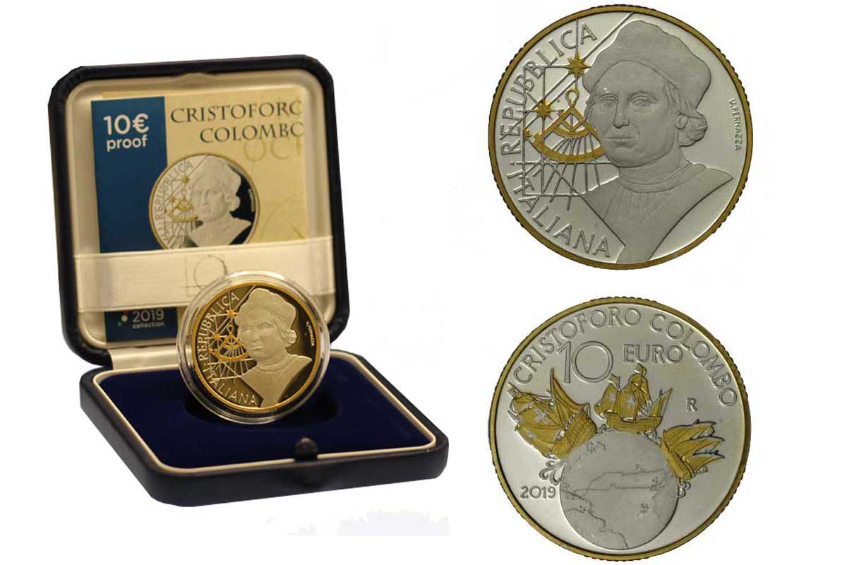 SERIE ESPLORATORI - Cristoforo Colombo - moneta da 10 euro gr.22,00 in ag.925/000