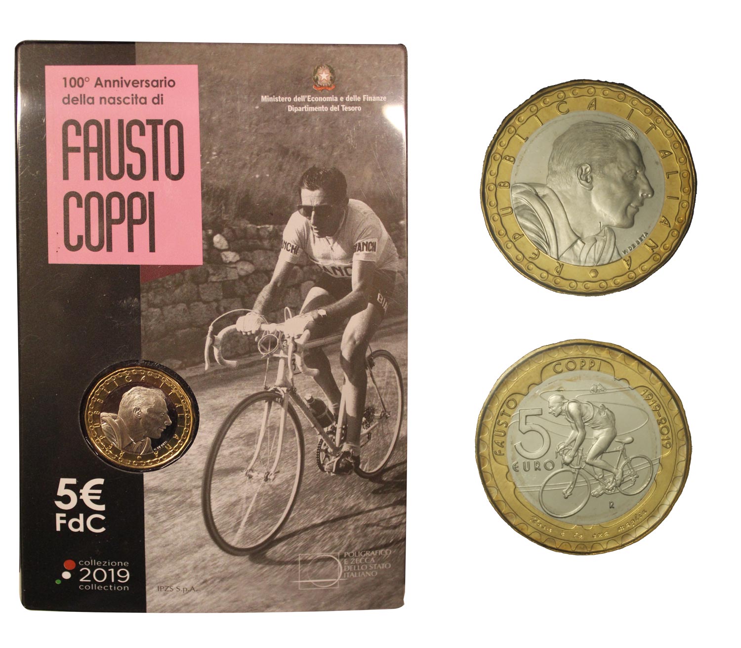 "Fausto Coppi" - moneta da 5 euro bimetallica