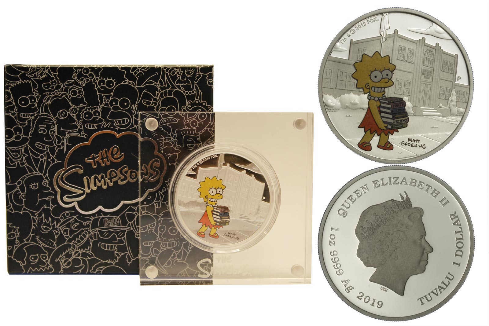 "Lisa Simpson" - Moneta da 1 dollaro gr. 31,10 in ag. 999/000