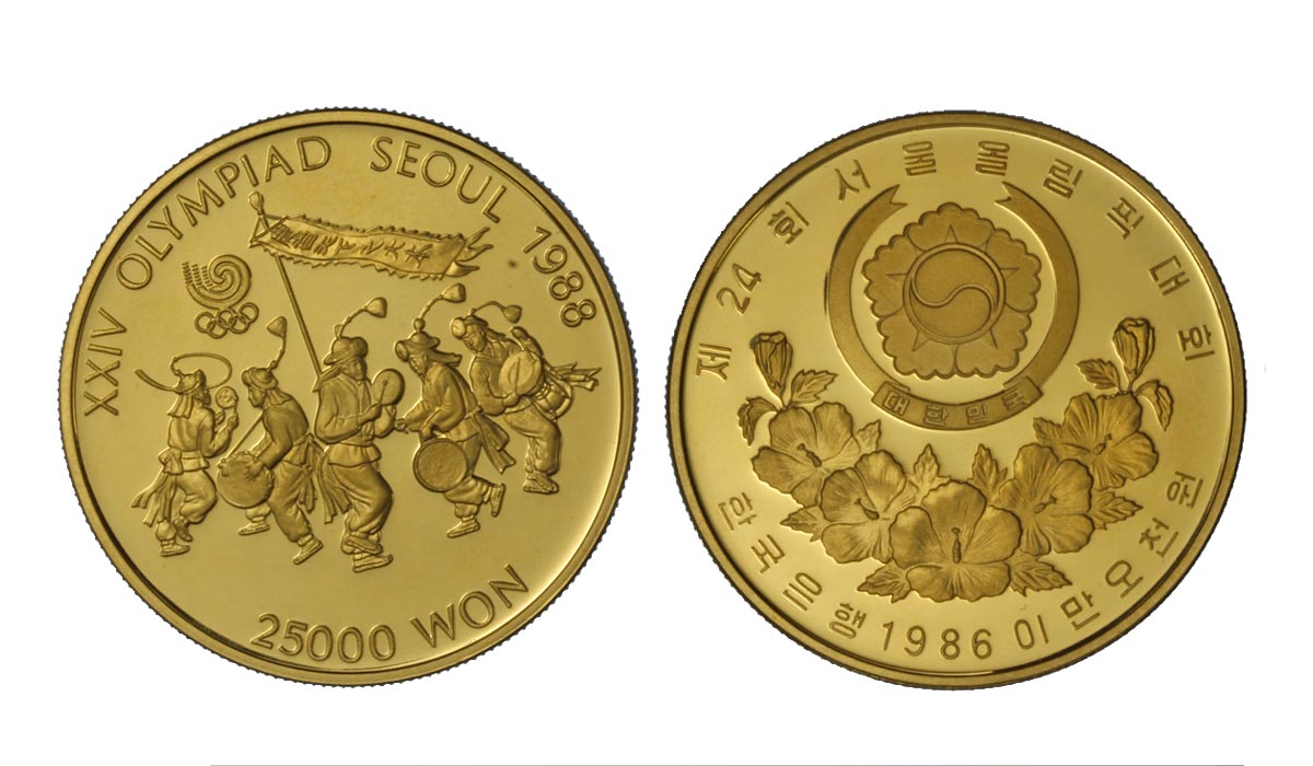 Olimpiadi di Seoul - 25000 Won gr. 16,81 in oro 925/000