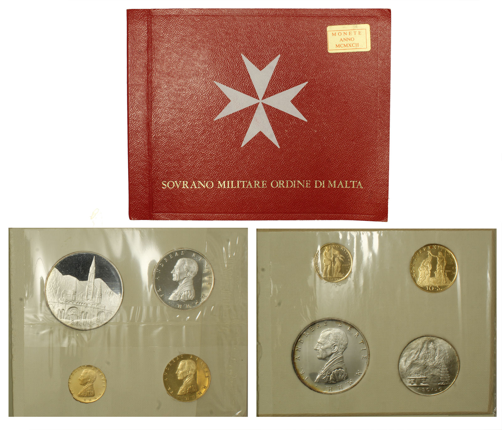 Serie da 10 e 5 scudi gr. 12,00 in oro 900/000 e da 1 e 2 scudi in ag.