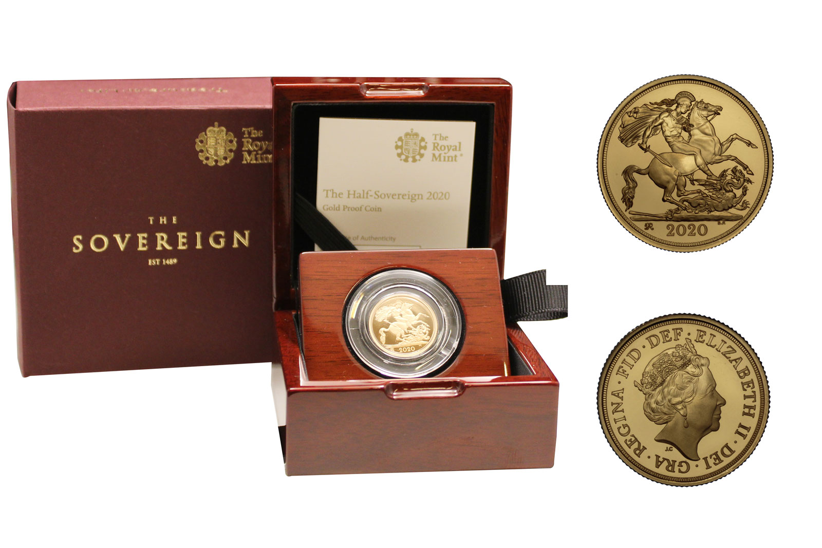 Mezza sterlina con monogramma di Giorgio III gr.3,99 in oro 917/000 - Tiratura 2000 pezzi