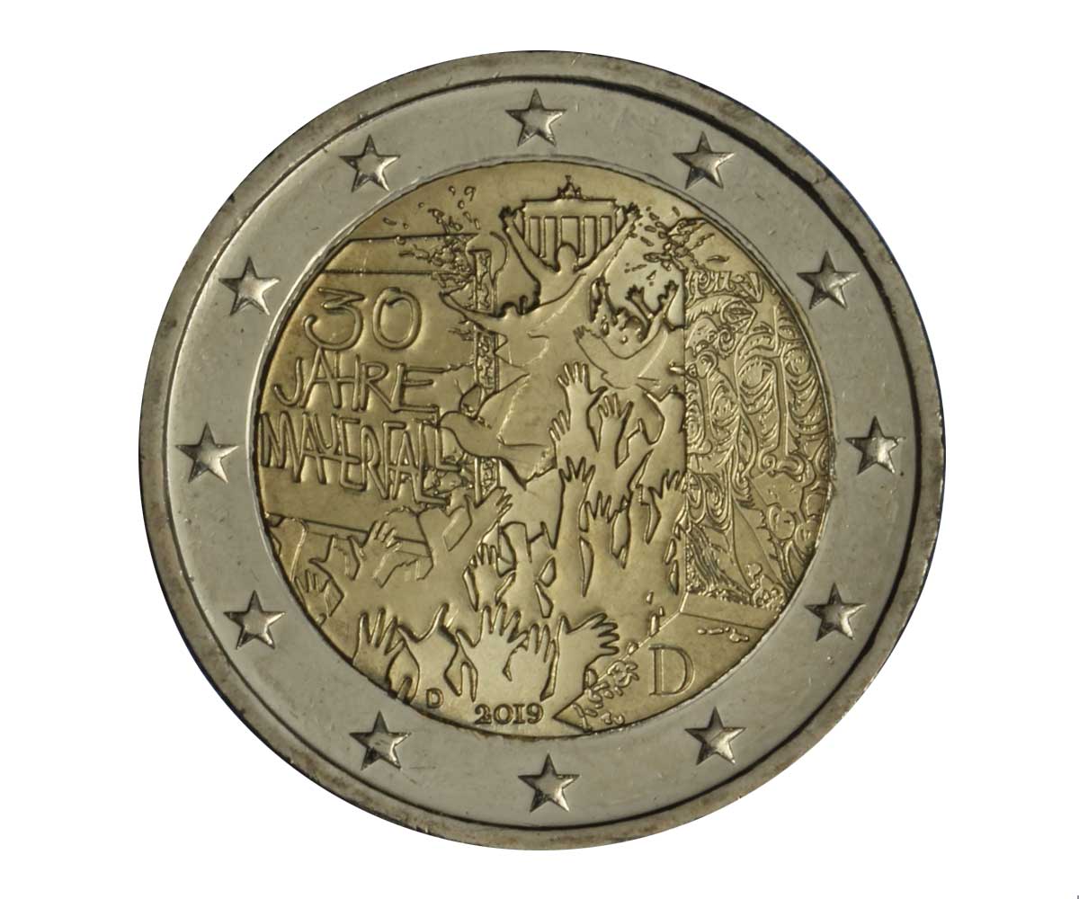"30° anniversario della caduta del Muro di Berlino" - zecca D - moneta da 2 euro