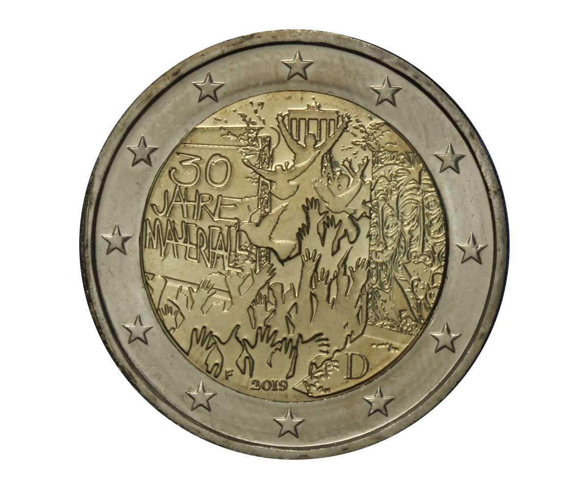 "30 anniversario della caduta del Muro di Berlino" - zecca F - moneta da 2 euro