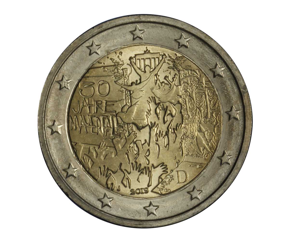 "30° anniversario della caduta del Muro di Berlino" - zecca J - moneta da 2 euro
