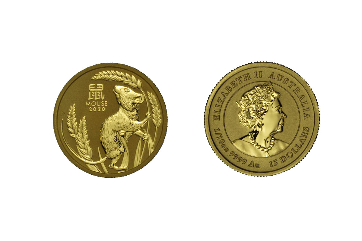 Calendario Cinese Anno del Topo - 15 dollari gr. 3,11 in oro 999/000