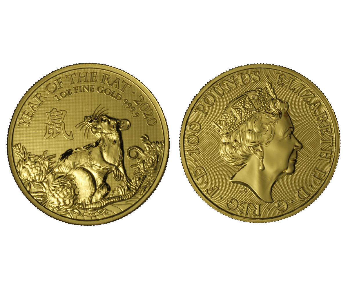 Anno del Topo - 100 Pounds gr. 31,103 in oro 999/000