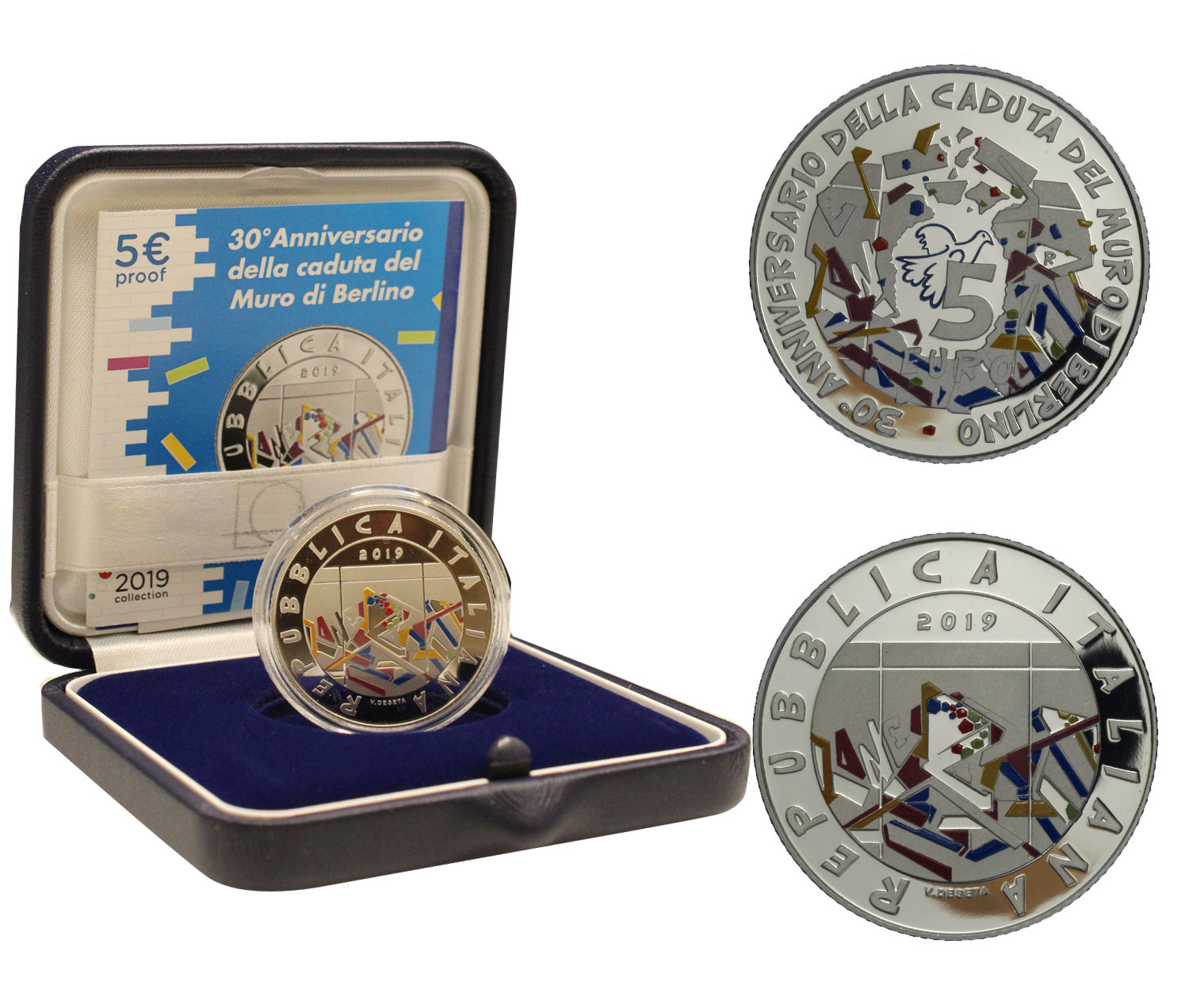 "30 anniversario della caduta del Muro di Berlino" - moneta da 5 euro gr. 18,00 in argento 925/ 