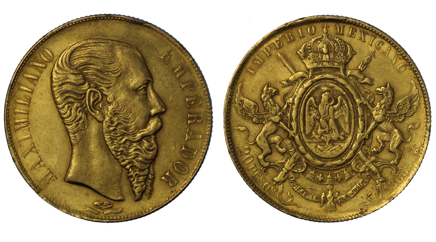Imperatore Massimiliano - 20 Pesos gr. 33,73 in oro 875/