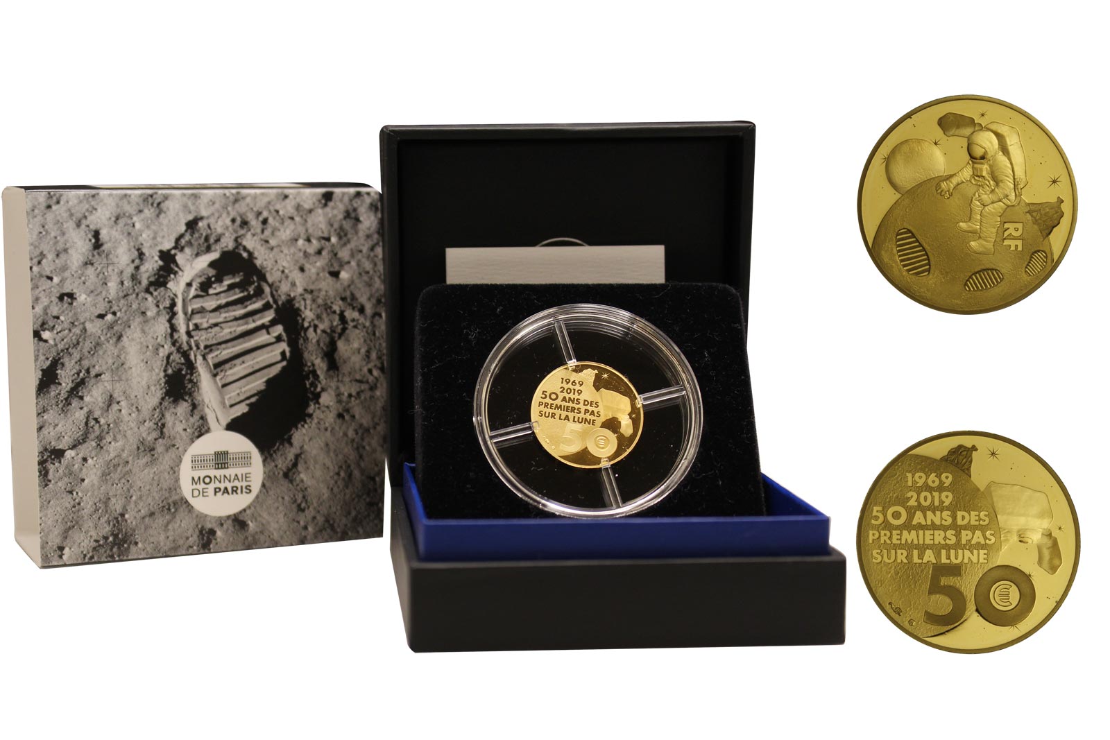 "Primo uomo sulla luna" - Moneta da 50 euro gr. 7,78 in oro 999/000 - Tiratura limitata 500 pezzi