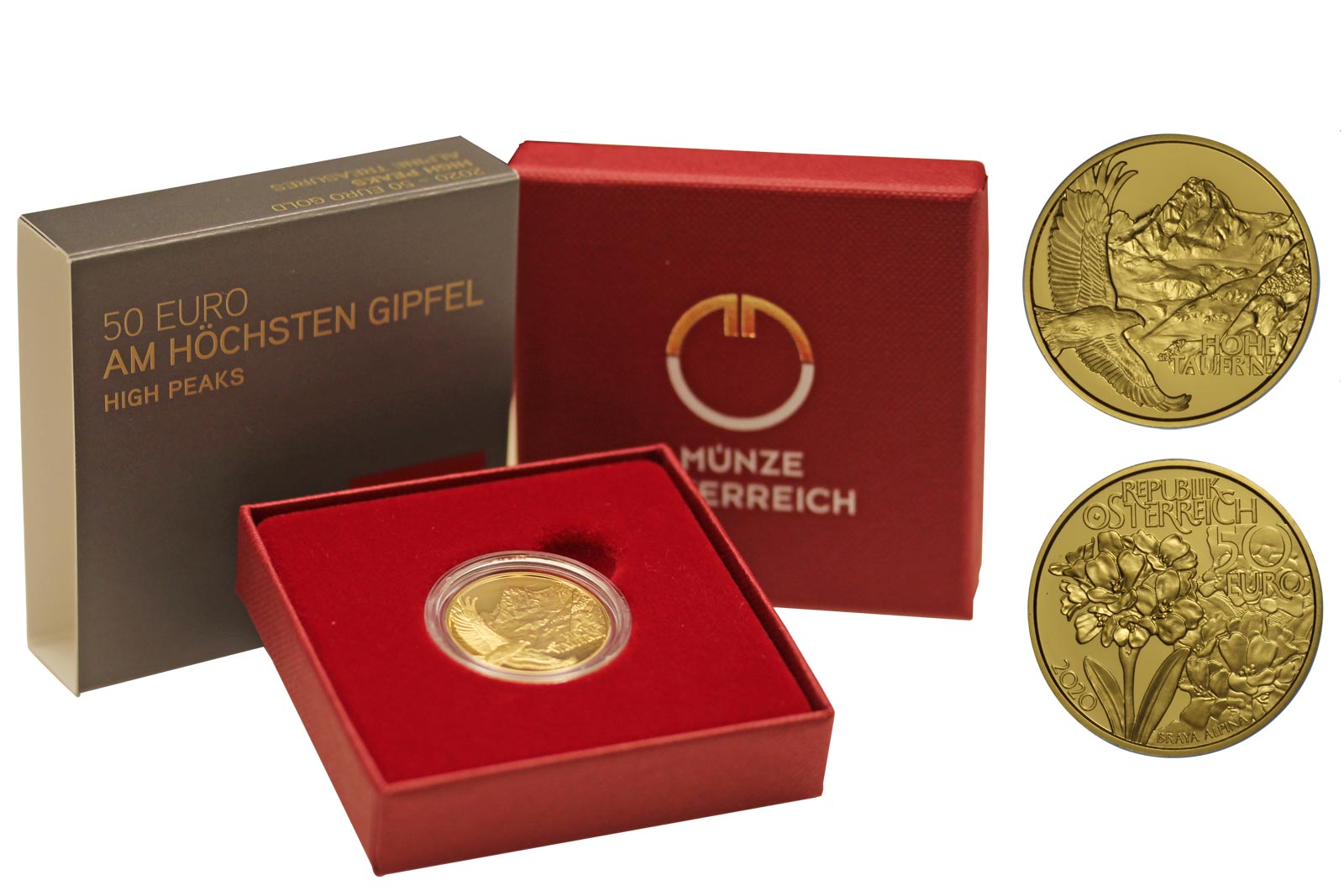 "Tesori alpini: Alte Vette " - 50 Euro gr.7,78 in oro 986/000