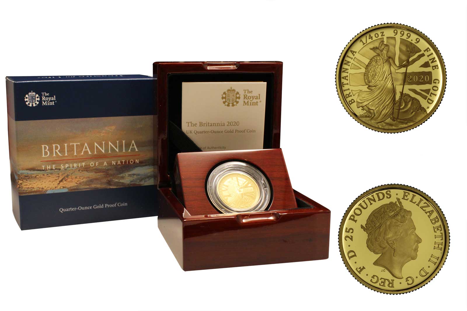 "Britannia" - 25 pounds gr. 7,80 in oro 999/000  - Tiratura 700 pezzi