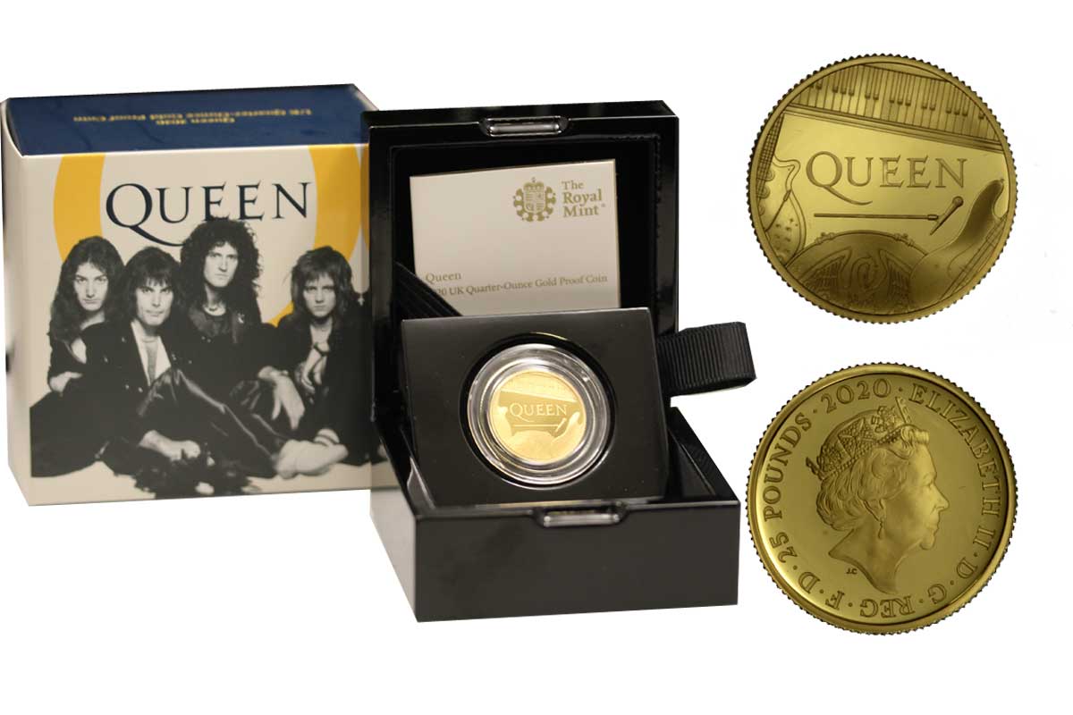 "Music Legends: Queen" - Regina Elisabetta II - 25 Pounds gr. 7,80 in oro 999/ - Tiratura 1250 pezzi