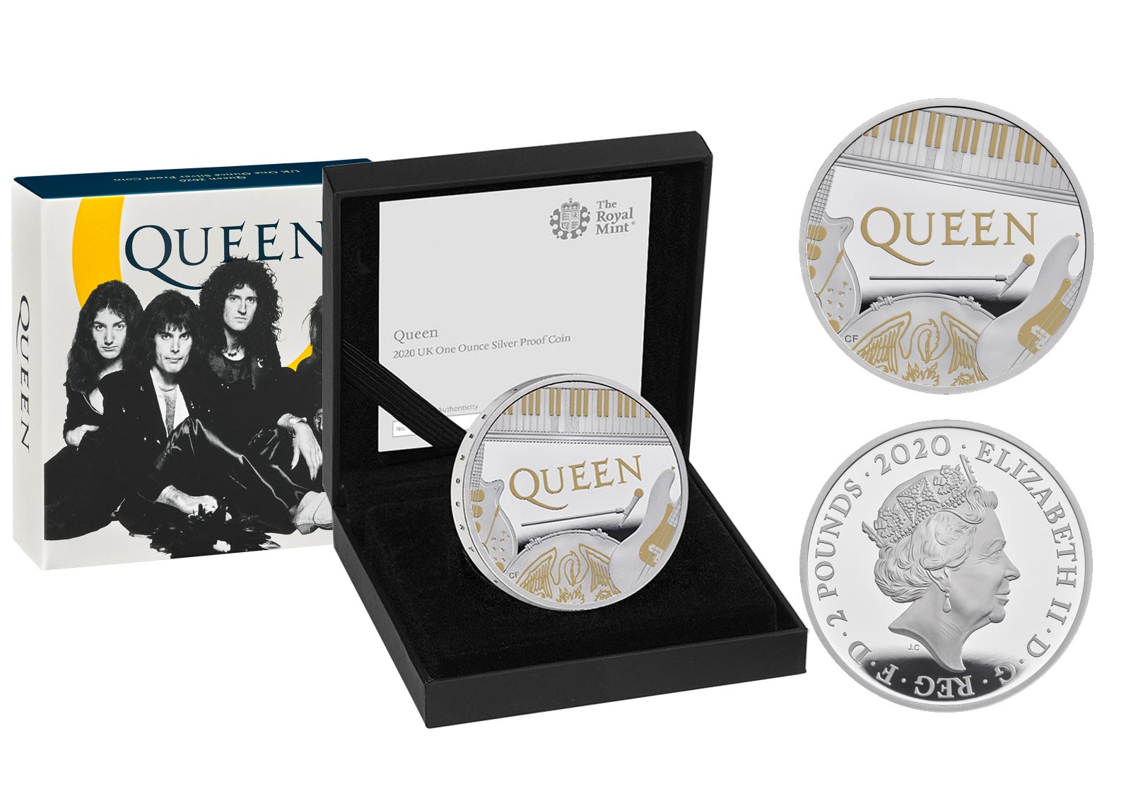 "Queen" - 2 pounds gr. 31,21 in ag. 999/000 con dettagli dorati 