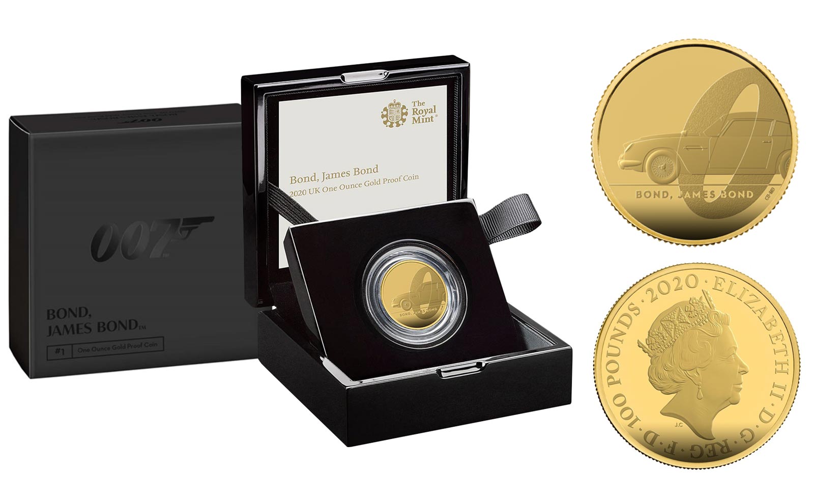 "James Bond 1a emissione"- 100 pounds gr. 31,21 in oro 999/000 -  Tiratura 350 pezzi