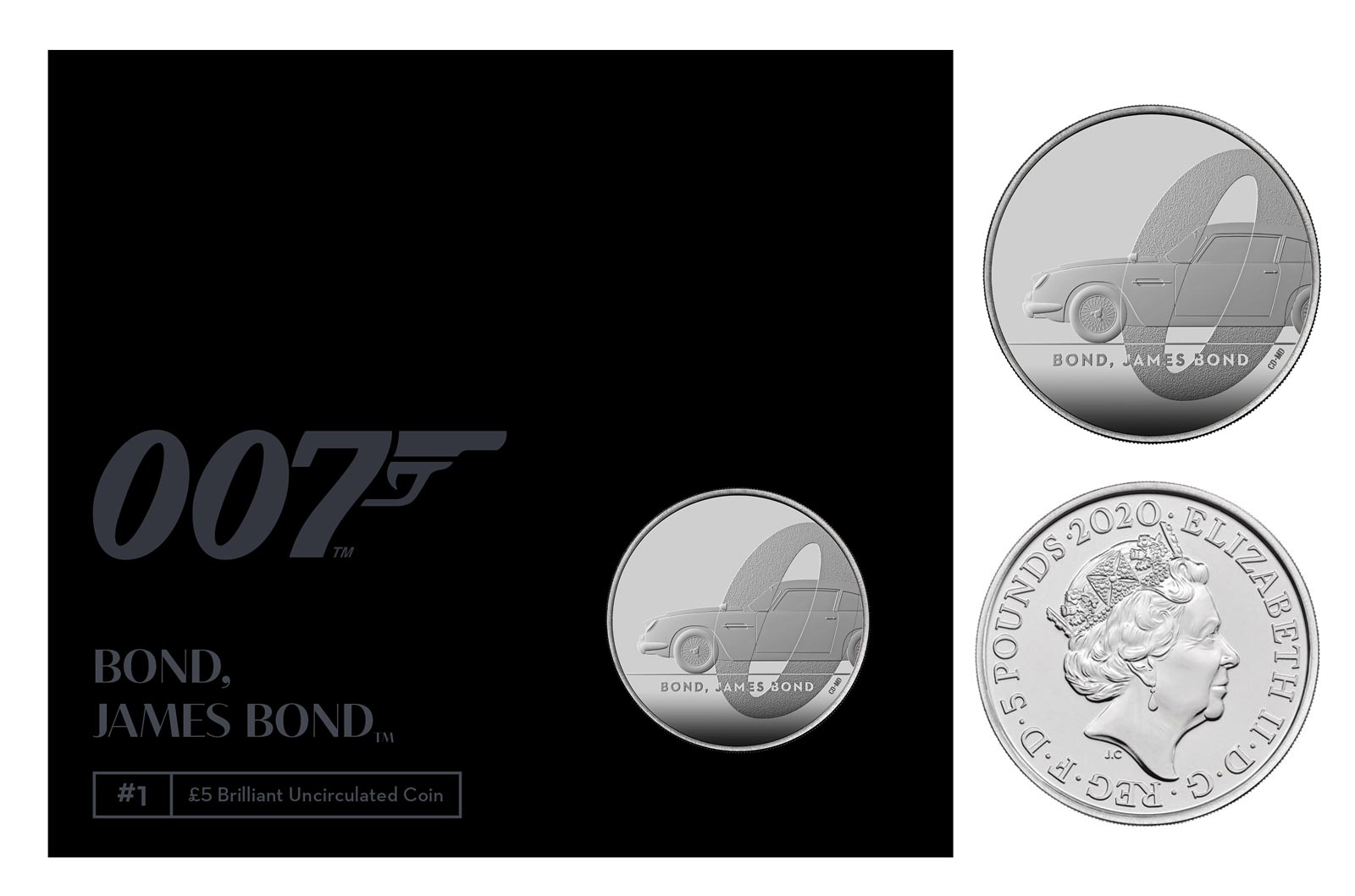 "James Bond 1a emissione" - Moneta da 5 sterline in nickel 