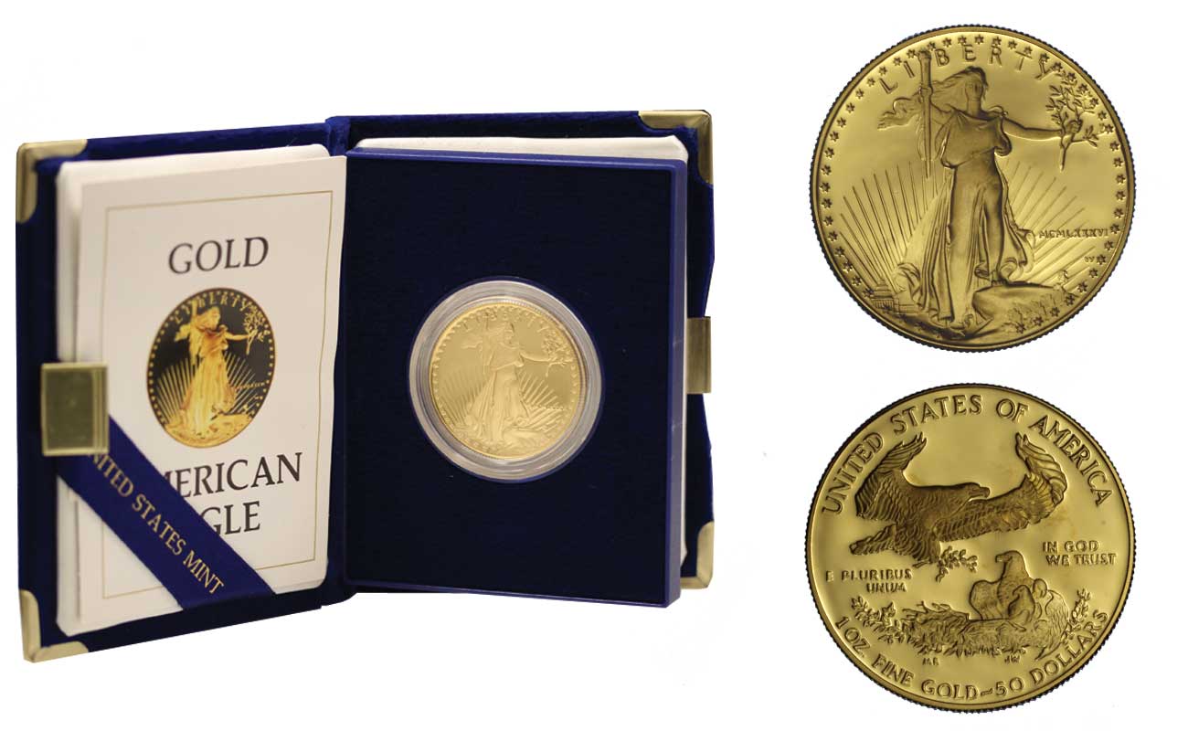 "American Eagle" - 50 Dollari gr. 33,93 in oro 917/ - In conf. originale