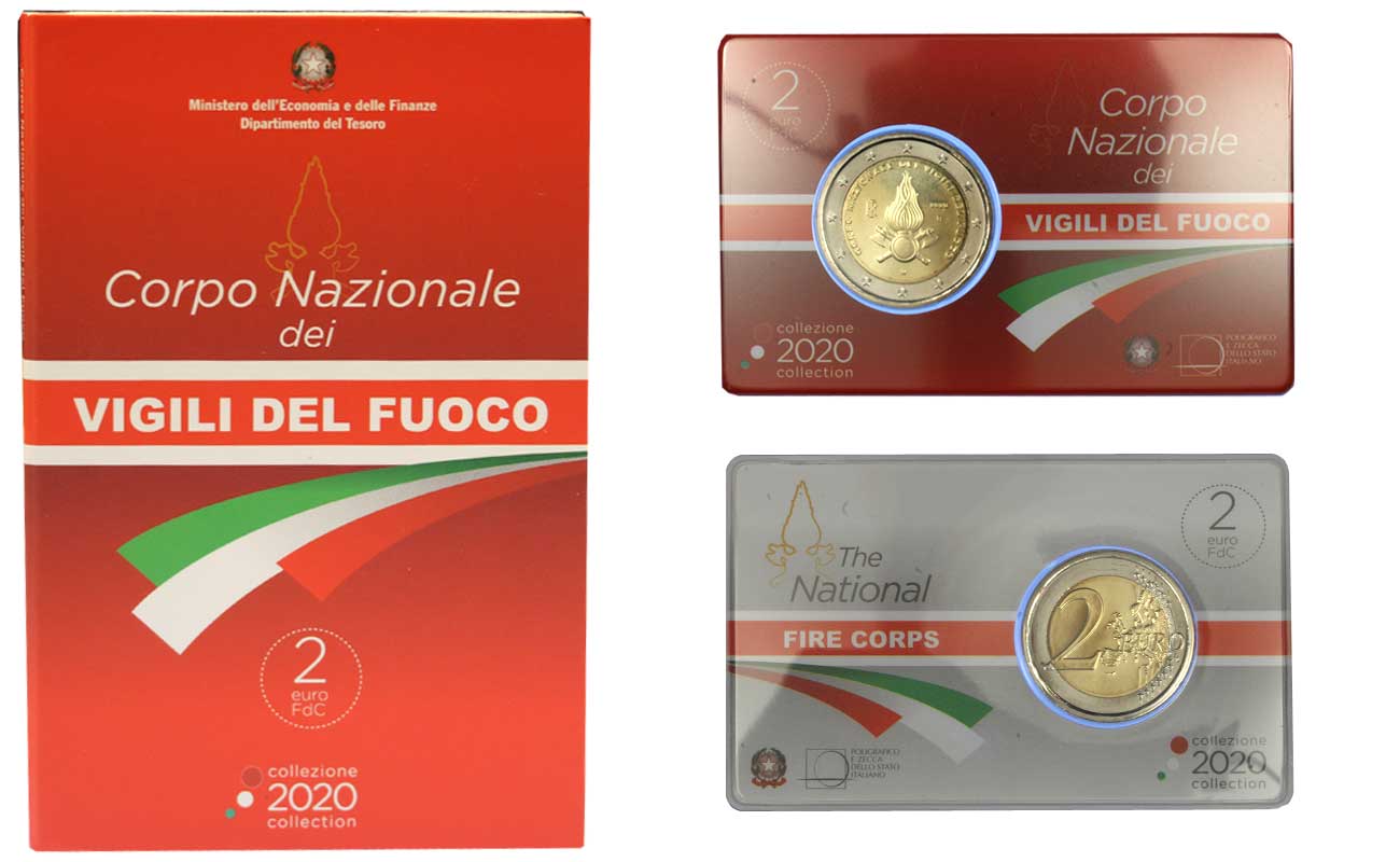 "Corpo Nazionale dei Vigili del Fuoco" - moneta da 2 euro in confezione ufficiale