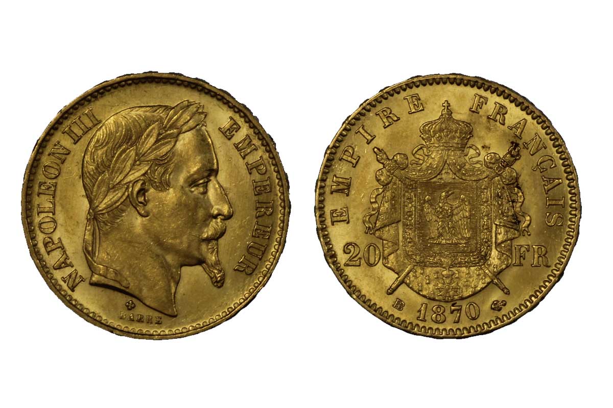 Napoleone III - 20 franchi gr.6,45 in oro 900/