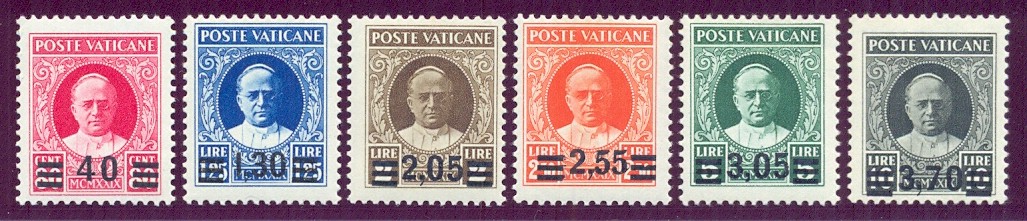 PROVVISORIA - Serie completa di 6 francobolli, nuovi e perfetti, con certificato di garanzia.