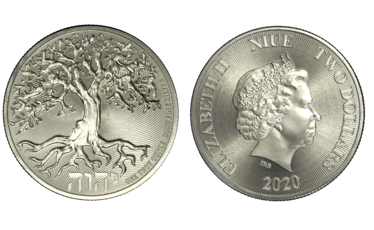 "Albero della Vita" - moneta da 2 dollari gr. 31,103 (1 oncia) in ag. 999/000 