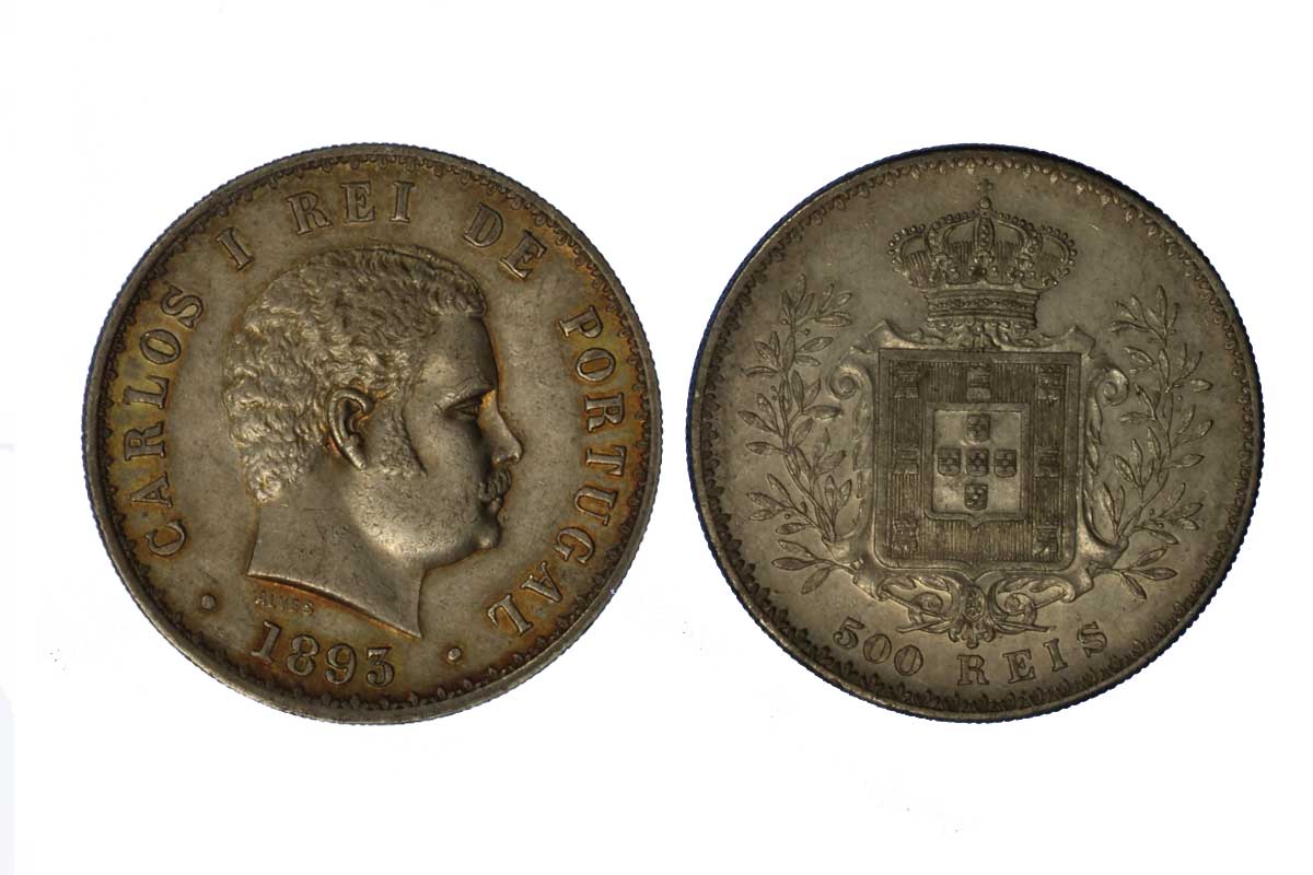 Carlo I - 500 reis gr.12,50 ag.917/000
