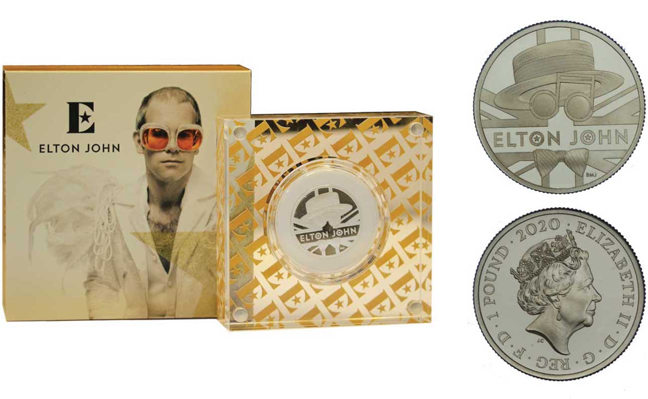 "Elton John" - 1 sterlina gr.15,71 in ag. 999/000