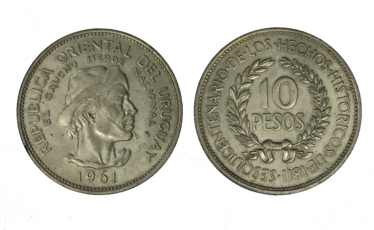 150 Ann. Rivoluzione contro la Spagna- 10 pesos - gr. 12,50 in ag. 900/000 