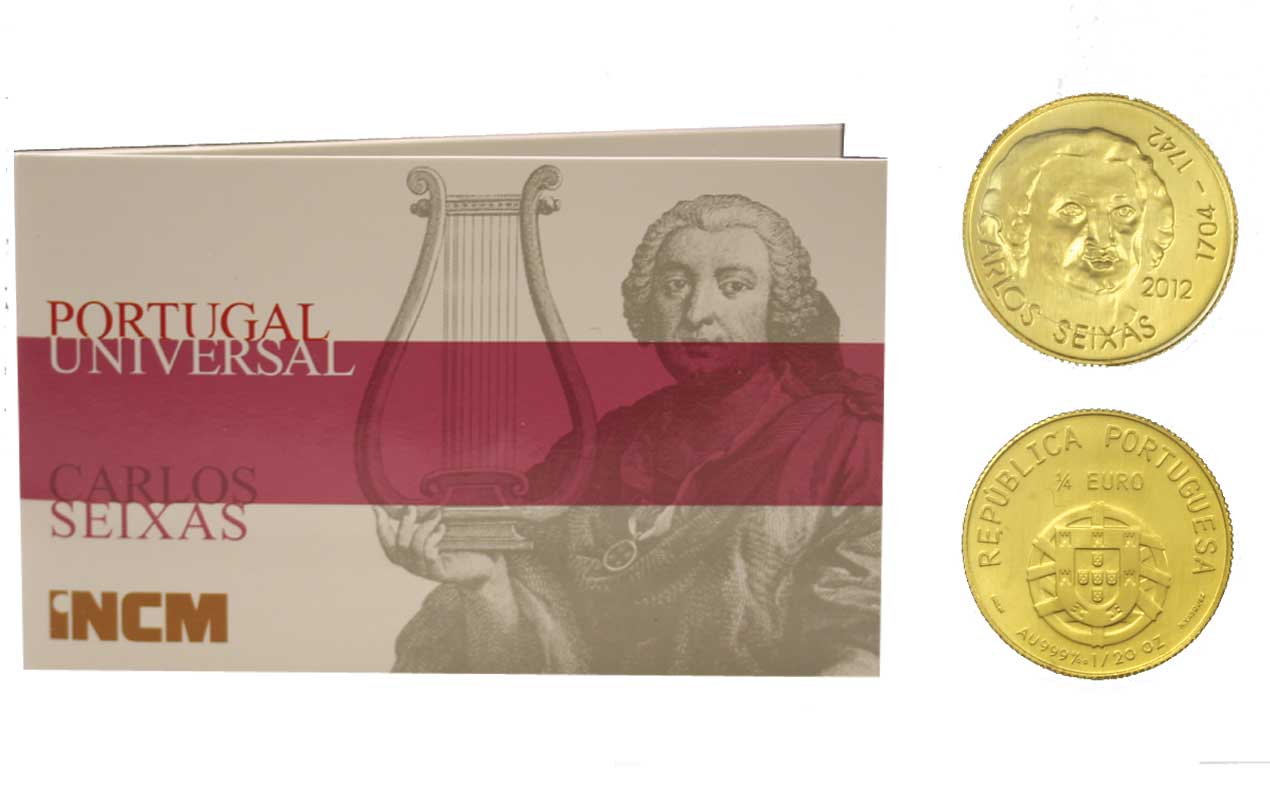 "Carlos Seixas" - 1/4 di Euro gr. 1,56 in oro 999/000