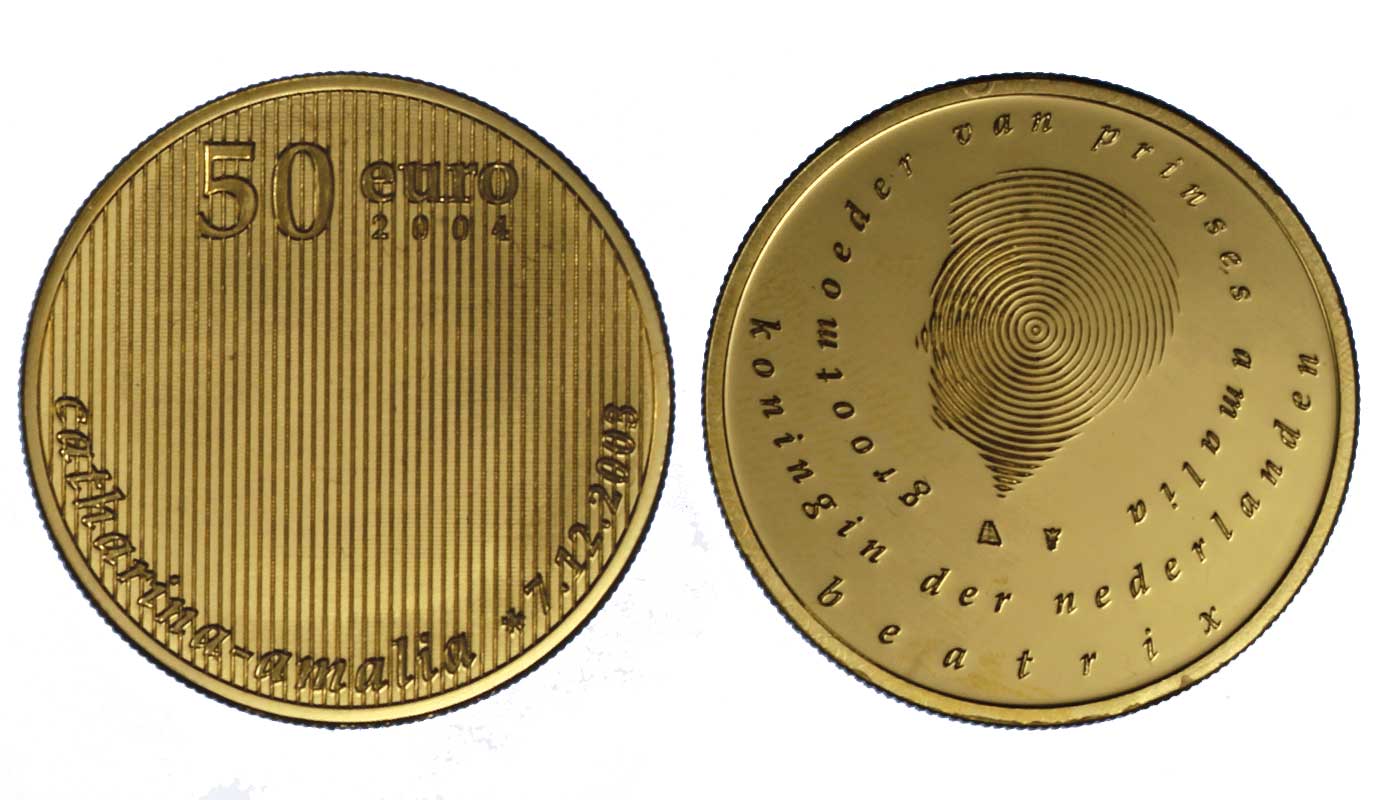 "Principessa Catharina Amalia" - 50 euro in oro gr.13,44 oro 900/0000
