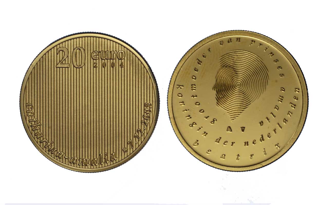 "Principessa Catharina Amalia" - 20 euro gr. 8,50 in oro 900/000