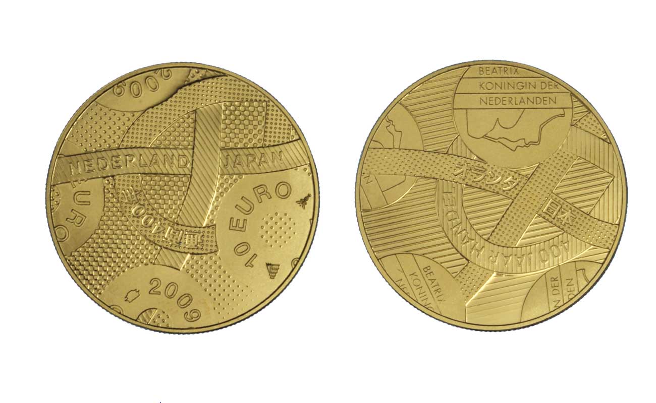 "Olanda e Giappone" - 10 euro gr. 6,72 in oro 900/000