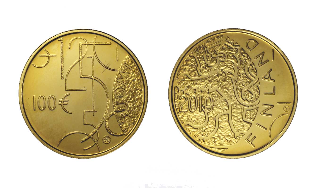 "150 Moneta Finlandese" - 100 euro gr. 5,65 in oro 917/000