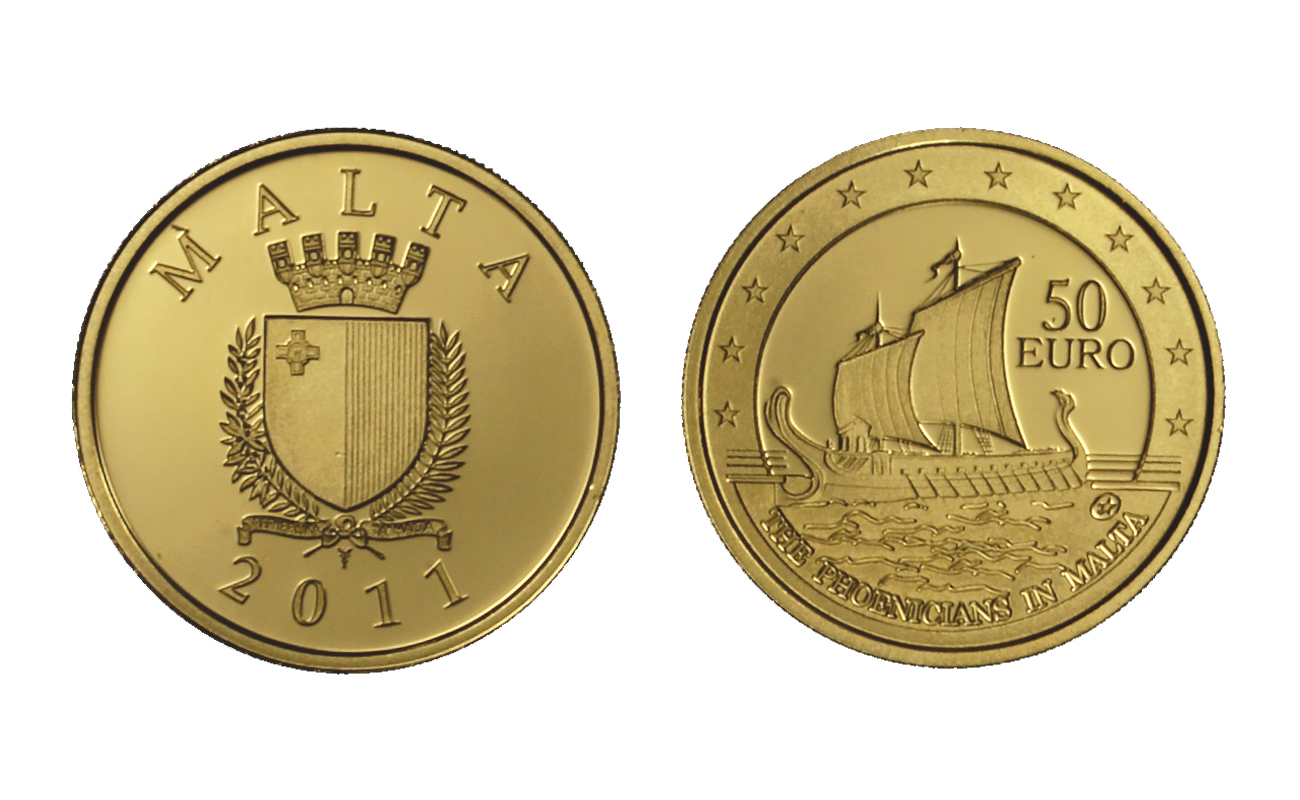 "I Fenici a Malta" - 50 euro gr. 6,50 in oro 917/000