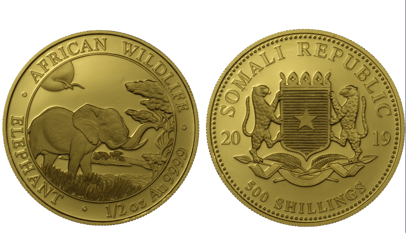 Elefante - 500 scellini gr. 15,55 oro 999/000